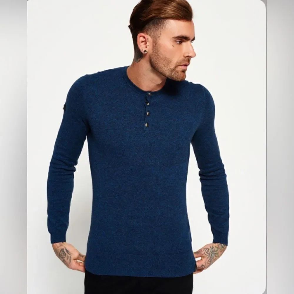 SUPERDRY Orange label knit grandad fisherman twist size XL NEW with tags
